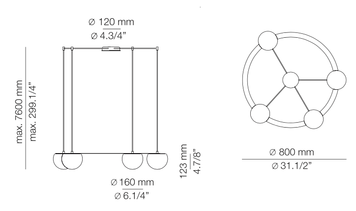 Circ Round Ceiling, 4 Lights, White Glass with Gold Hardware, Recessed Mount, LED, Triac Dim, IP20