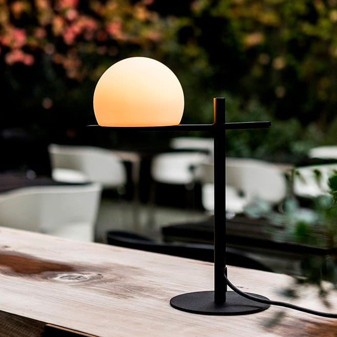 Circ Table Lamp, Poly Shade with Rust Body, LED, IP55