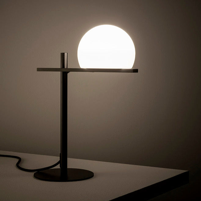 Circ Table Lamp, Poly Shade with Rust Body, LED, IP55