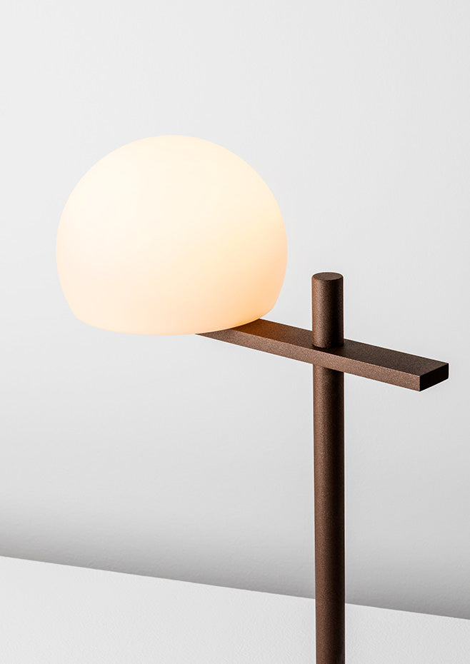 Circ Floor Lamp, Poly Shade with Rust Body, LED, IP55