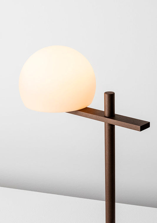 Circ Floor Lamp, Poly Shade with Rust Body, LED, IP55
