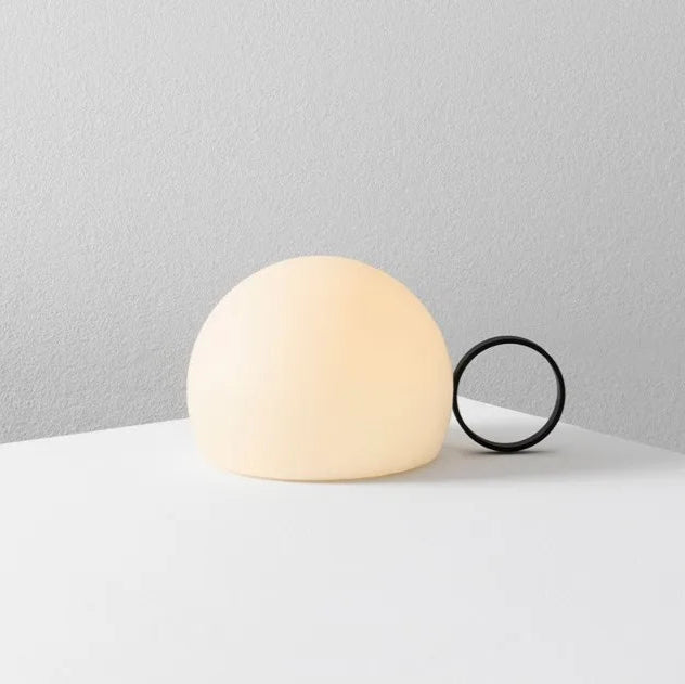 Circ Wireless Table Lamp, Poly Shade with Small Black Ring, LED, IP67