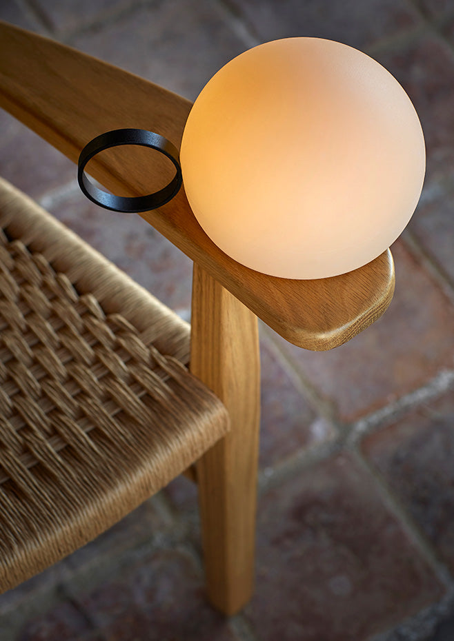 Circ Wireless Table Lamp, Poly Shade with Small Rust Ring, LED, IP67