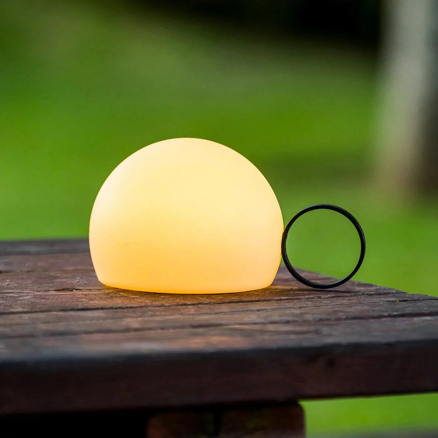 Circ Wireless Table Lamp, Poly Shade with Small Black Ring, LED, IP67