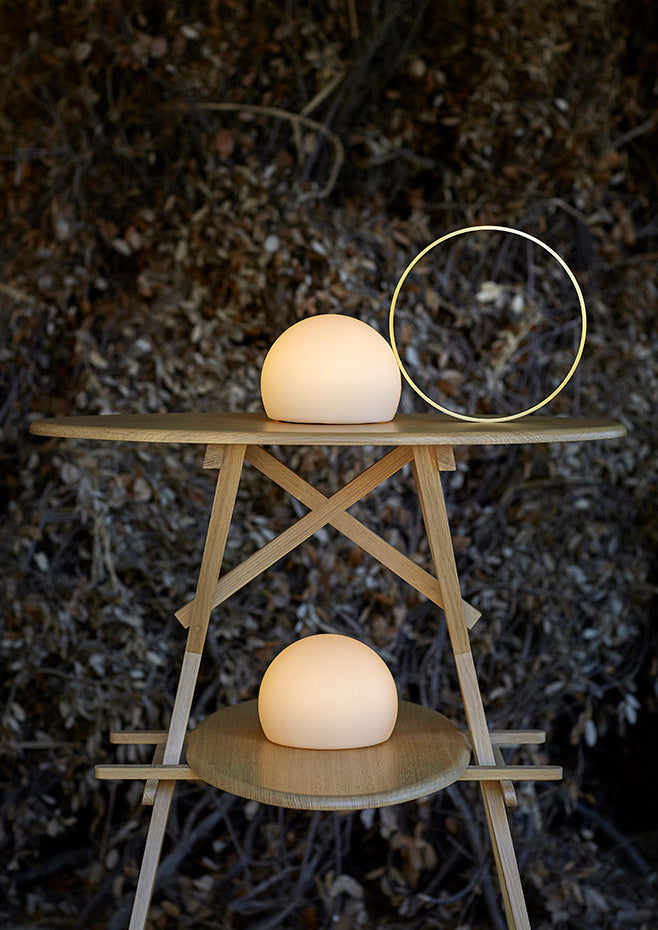 Circ Wireless Table Lamp, Poly Shade with Small Black Ring, LED, IP67