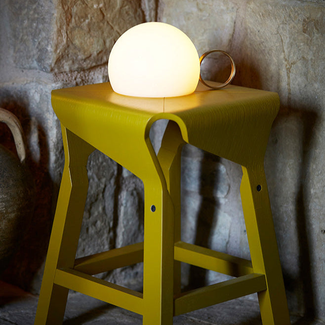 Circ Wireless Table Lamp, Poly Shade with Small Rust Ring, LED, IP67