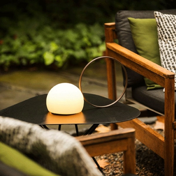 Circ Wireless Table Lamp, Poly Shade with Small Rust Ring, LED, IP67