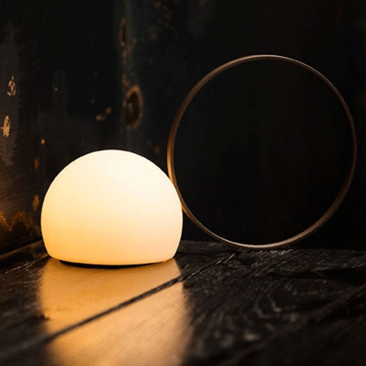 Circ Wireless Table Lamp, Poly Shade with Large Rust Ring, LED, IP67