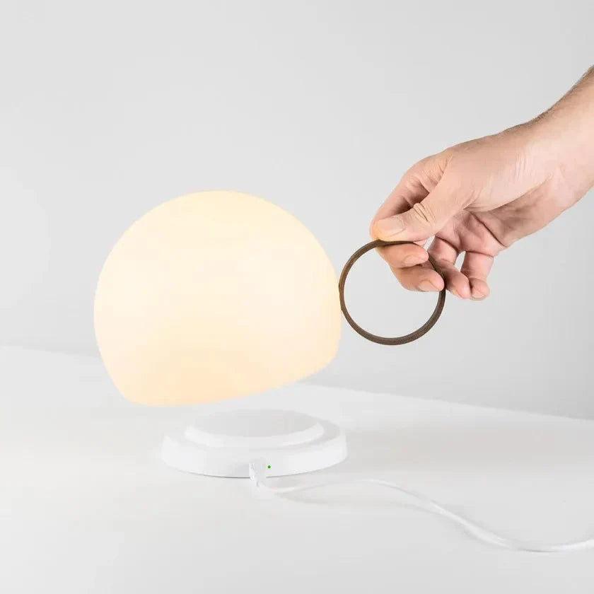 Circ Wireless Table Lamp, Poly Shade with Small Rust Ring, LED, IP67