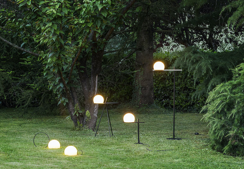Circ Table Lamp, Poly Shade with Rust Body, LED, IP55