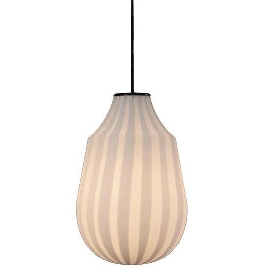 Karman Italia Circus pendant with long shape and white striped glass.