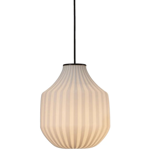 Karman Italia Circus pendant with round shape and white striped glass.