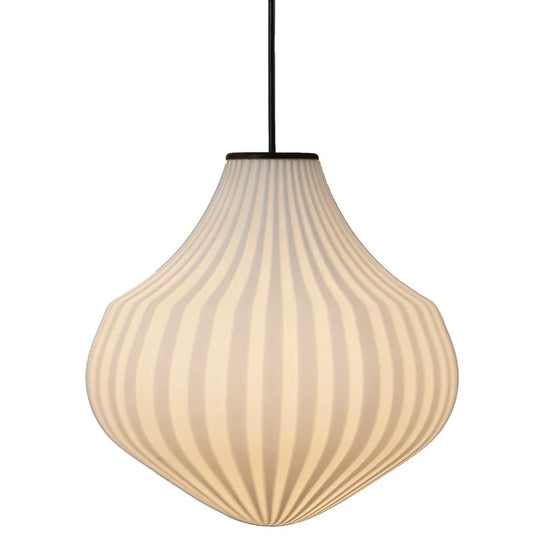 Karman Italia Circus pendant with wide shape and white striped glass.