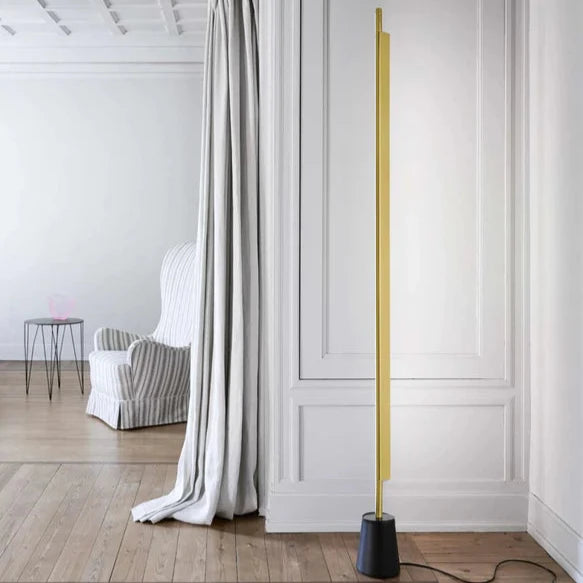 Compendium Linear Floor Lamp, Brass, LED, 37W, Foot Dimmer, IP20