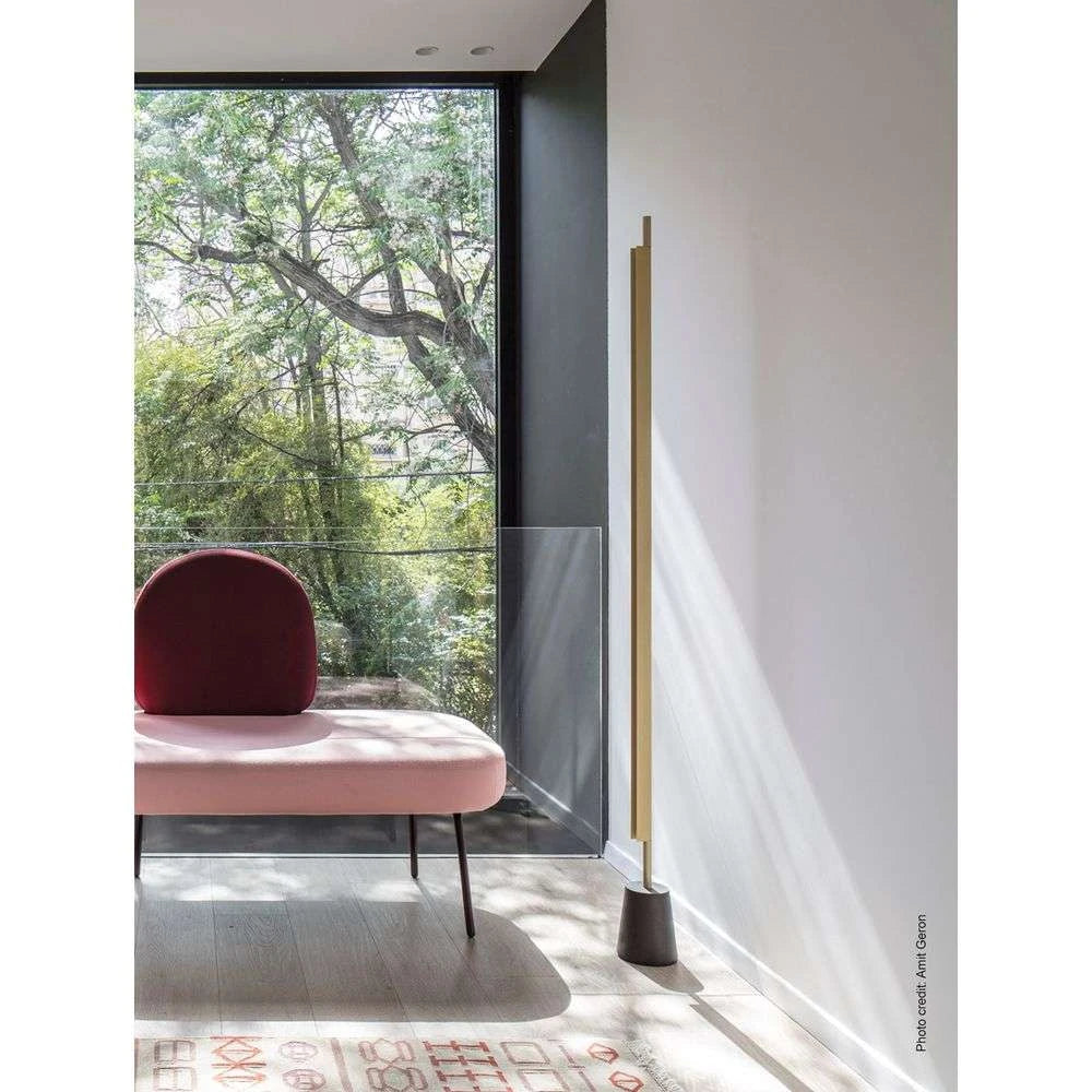 Compendium Linear Floor Lamp, Brass, LED, 37W, Foot Dimmer, IP20