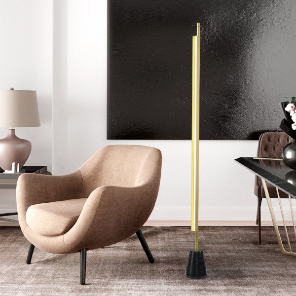 Compendium Linear Floor Lamp, Brass, LED, 37W, Foot Dimmer, IP20
