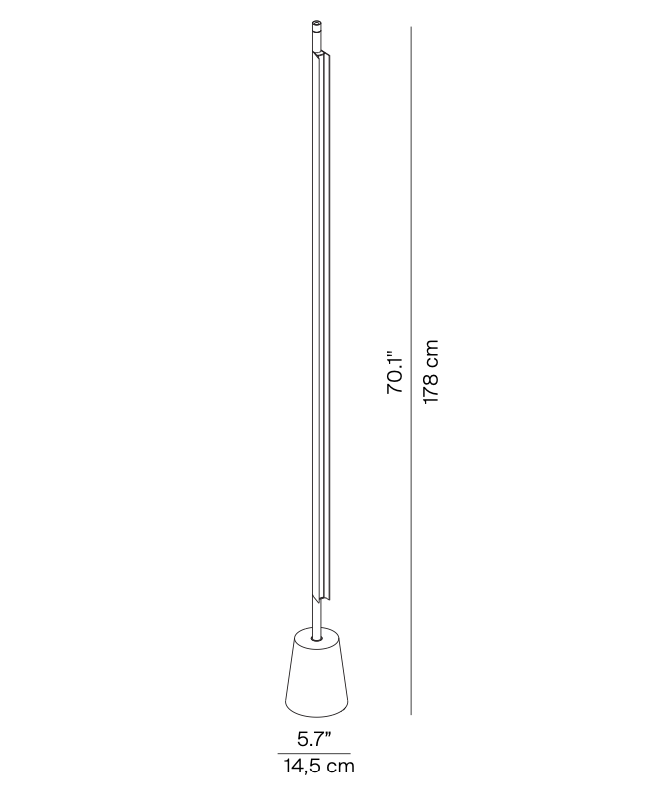 Compendium Linear Floor Lamp, Brass, LED, 37W, Foot Dimmer, IP20