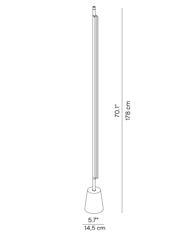 Compendium Linear Floor Lamp, Aluminium, LED, 37W, Foot Dimmer, IP20