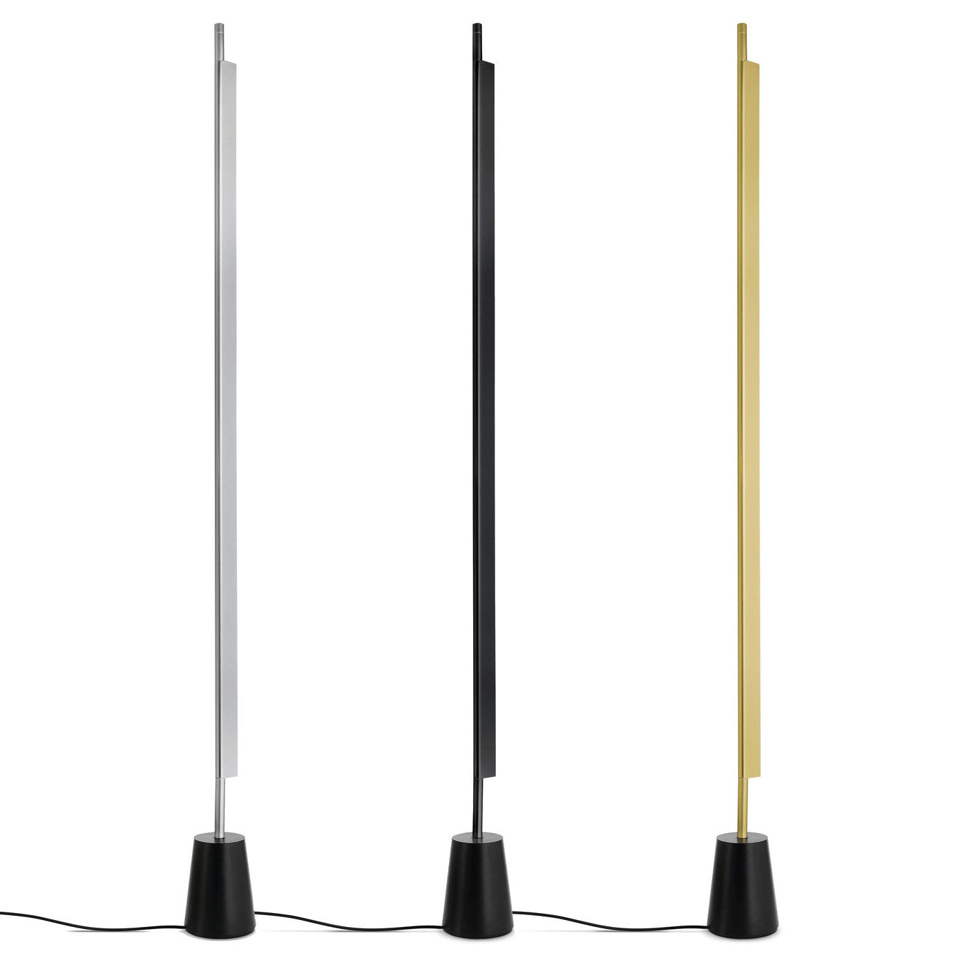 Compendium Linear Floor Lamp, Brass, LED, 37W, Foot Dimmer, IP20