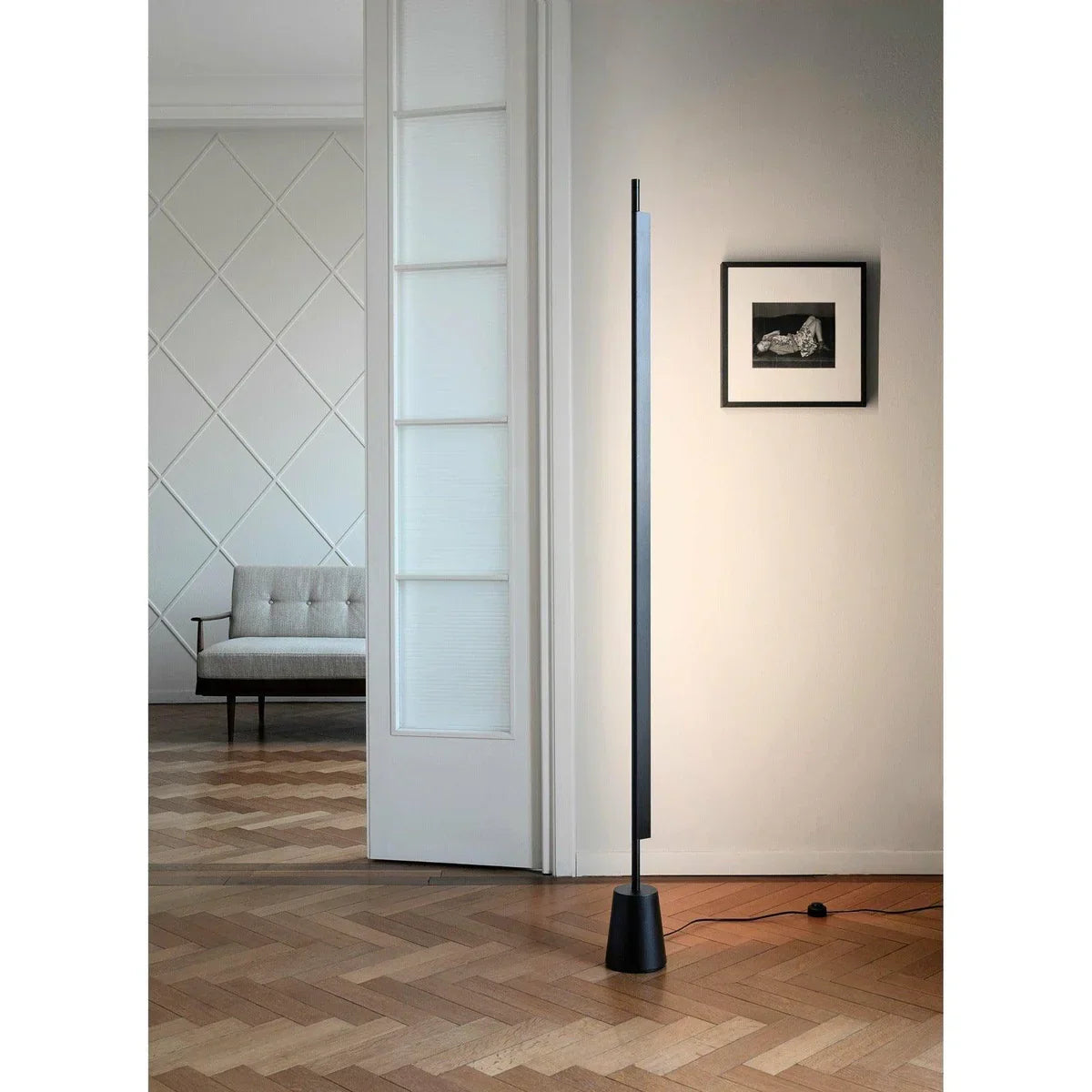 Compendium Linear Floor Lamp, Aluminium, LED, 37W, Foot Dimmer, IP20
