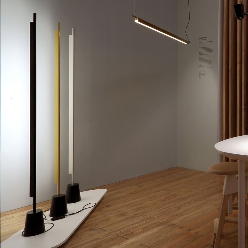 Compendium Linear Floor Lamp, Aluminium, LED, 37W, Foot Dimmer, IP20