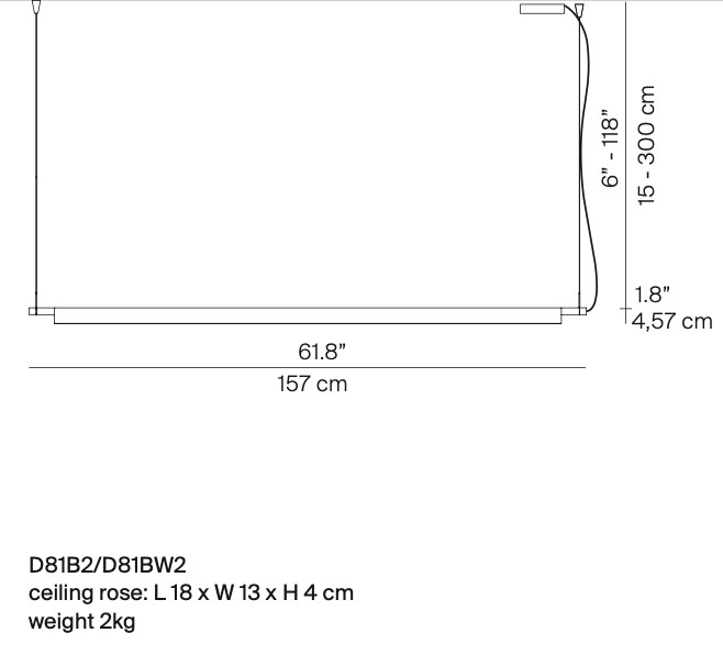 Compendium Linear Pendant, Aluminium, LED, 33W, Phase Dim, IP20