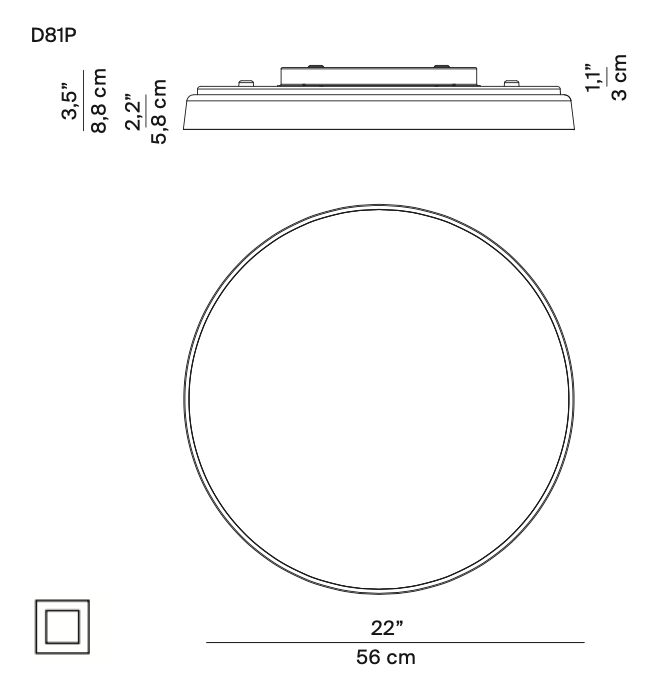 Compendium Ceiling, White, LED, 39W, Phase Dim, IP40