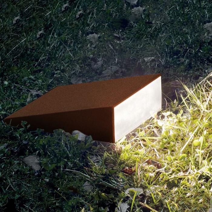Cuneo Wall or Ground Light, Small, Rust, LED, On/Off, IP65