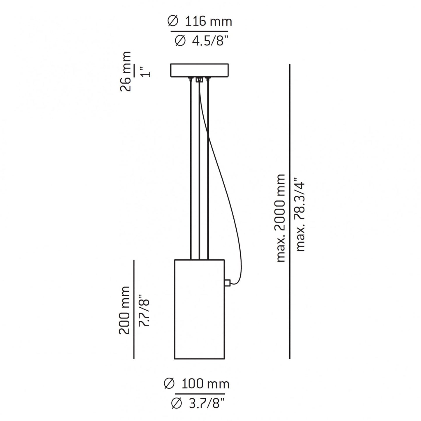 Cyls Pendant, Beige, E27, IP20
