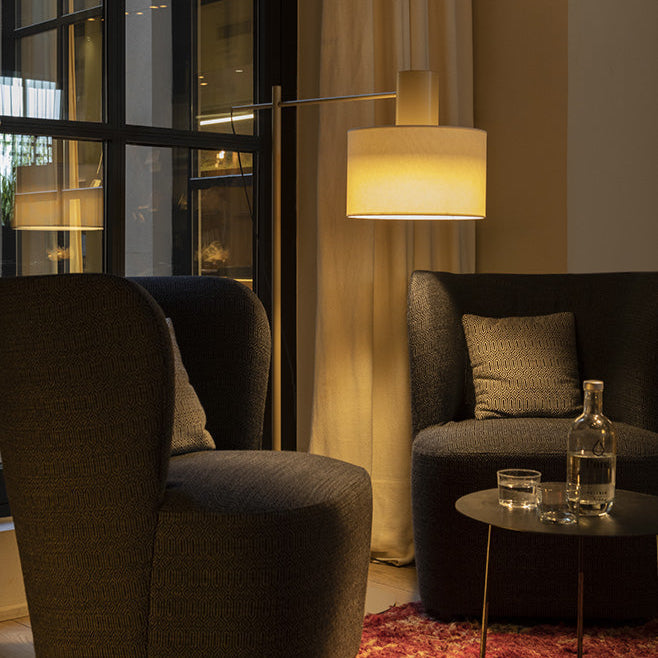 Cyls Reading Floor Lamp, Beige, Adjustable, E27, IP20