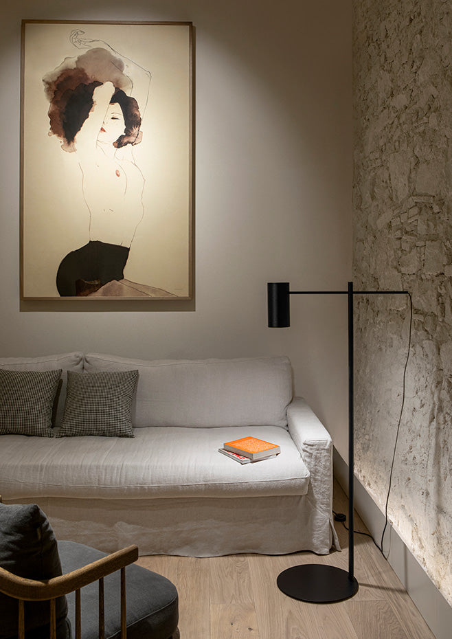 Cyls Reading Floor Lamp, Black, Adjustable, E27, IP20