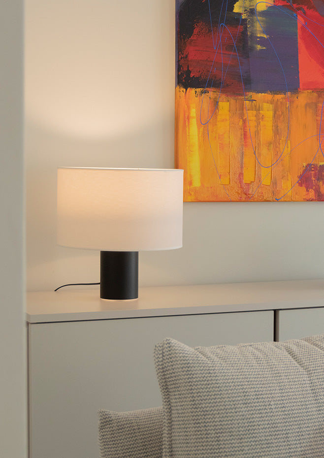 Cyls Table Lamp with Shade and Beige, E27, IP20