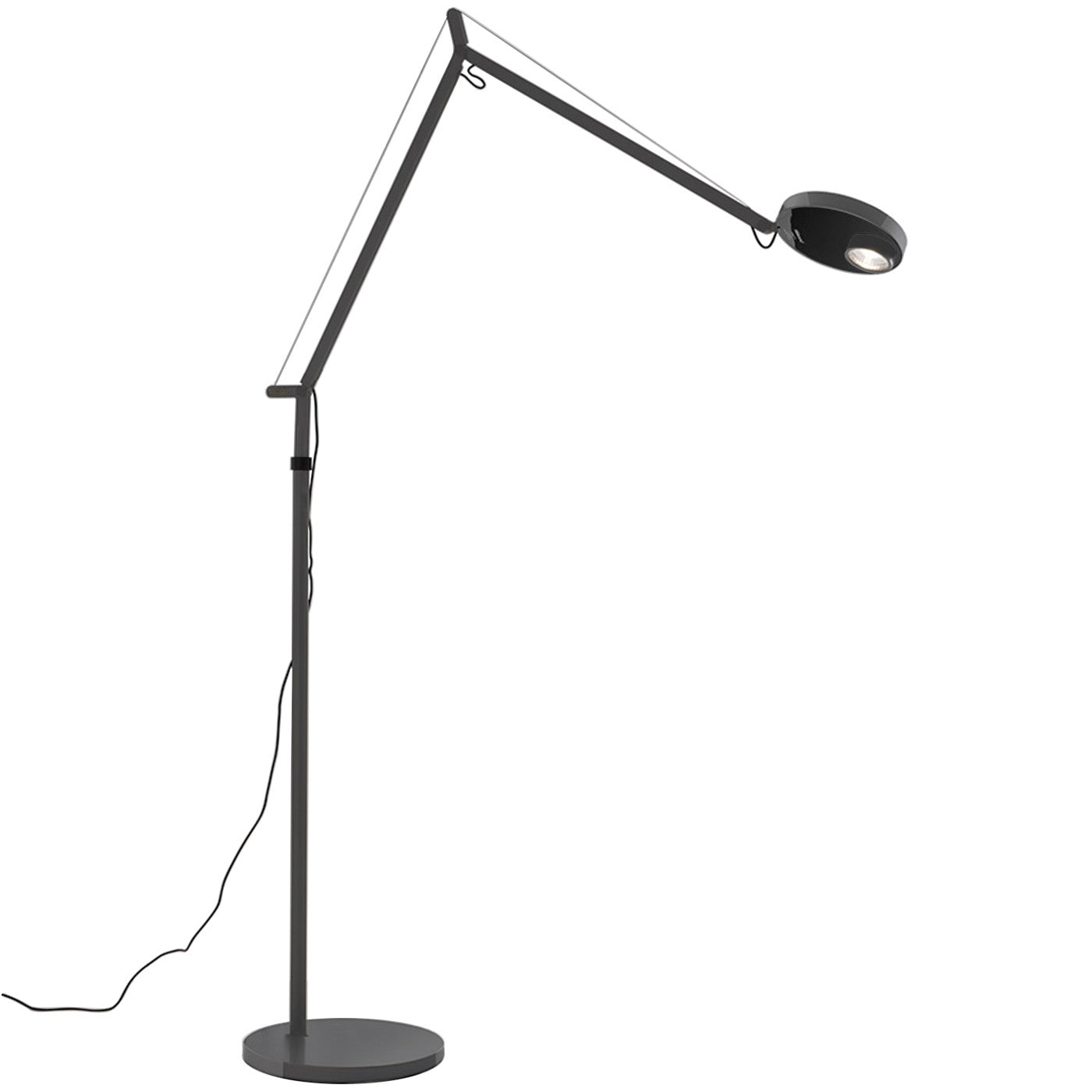Demetra Adjustable Reading Floor Lamp, Black, LED, Touch Dimmer, IP20