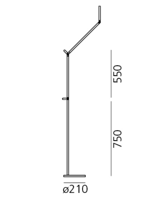 Demetra Adjustable Reading Floor Lamp, Black, LED, Touch Dimmer, IP20