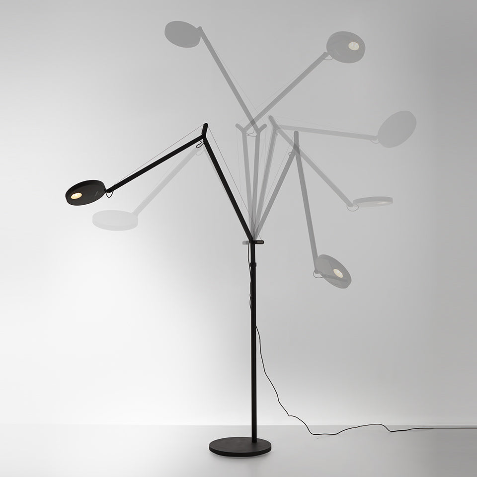 Demetra Adjustable Reading Floor Lamp, Anthracite, LED, Touch Dimmer, IP20