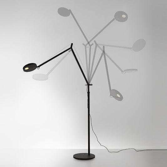 Demetra Adjustable Reading Floor Lamp, Black, LED, Touch Dimmer, IP20