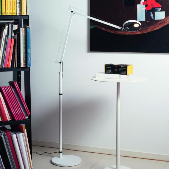 Demetra Adjustable Reading Floor Lamp, White, LED, Touch Dimmer, IP20