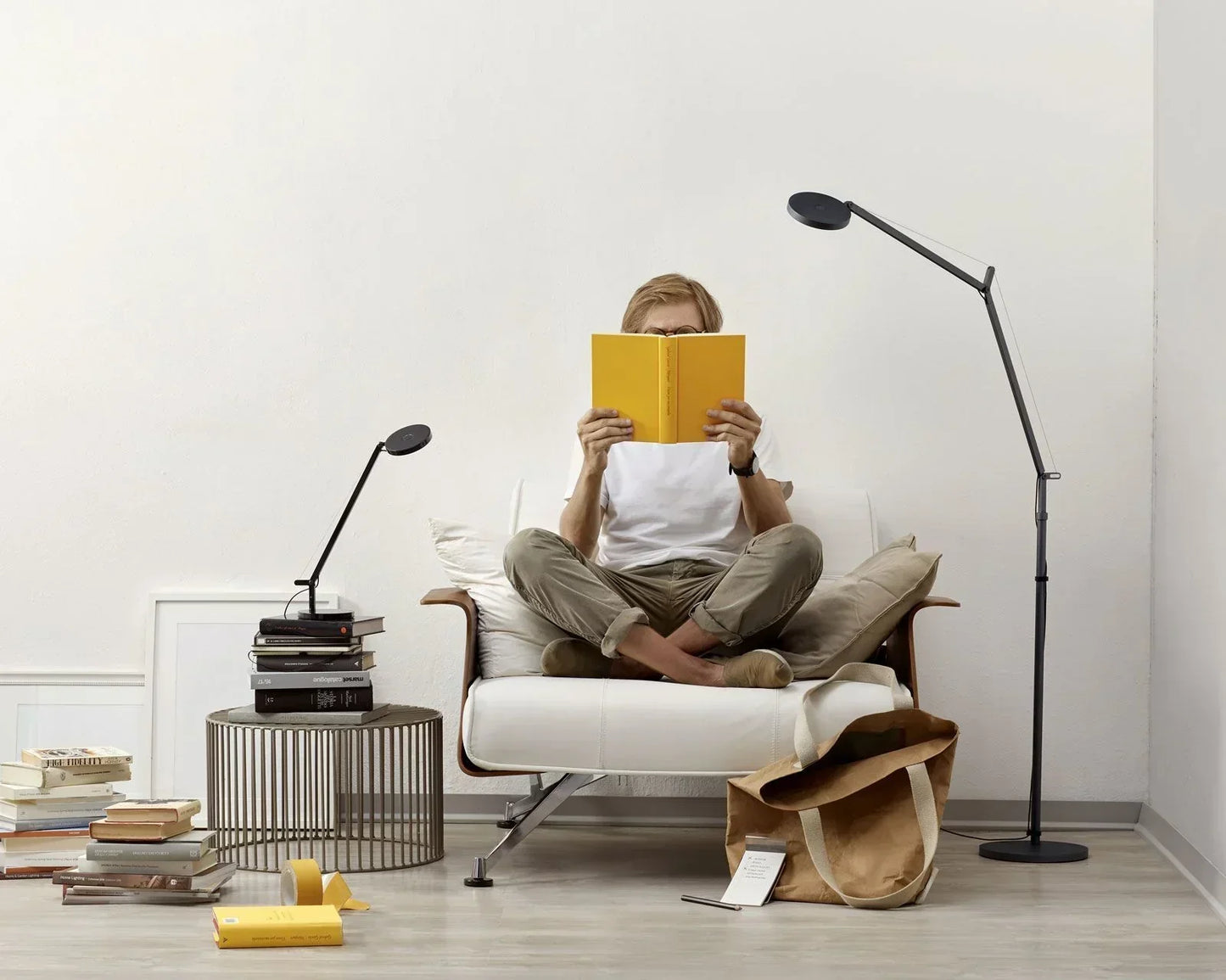 Demetra Single Arm Adjustable Reading Table Lamp, Anthracite, LED, Touch Dimmer, IP20