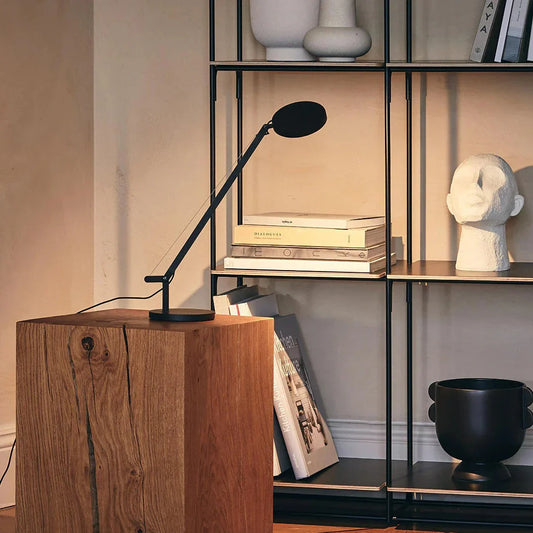 Demetra Single Arm Adjustable Reading Table Lamp, Black, LED, Touch Dimmer, IP20