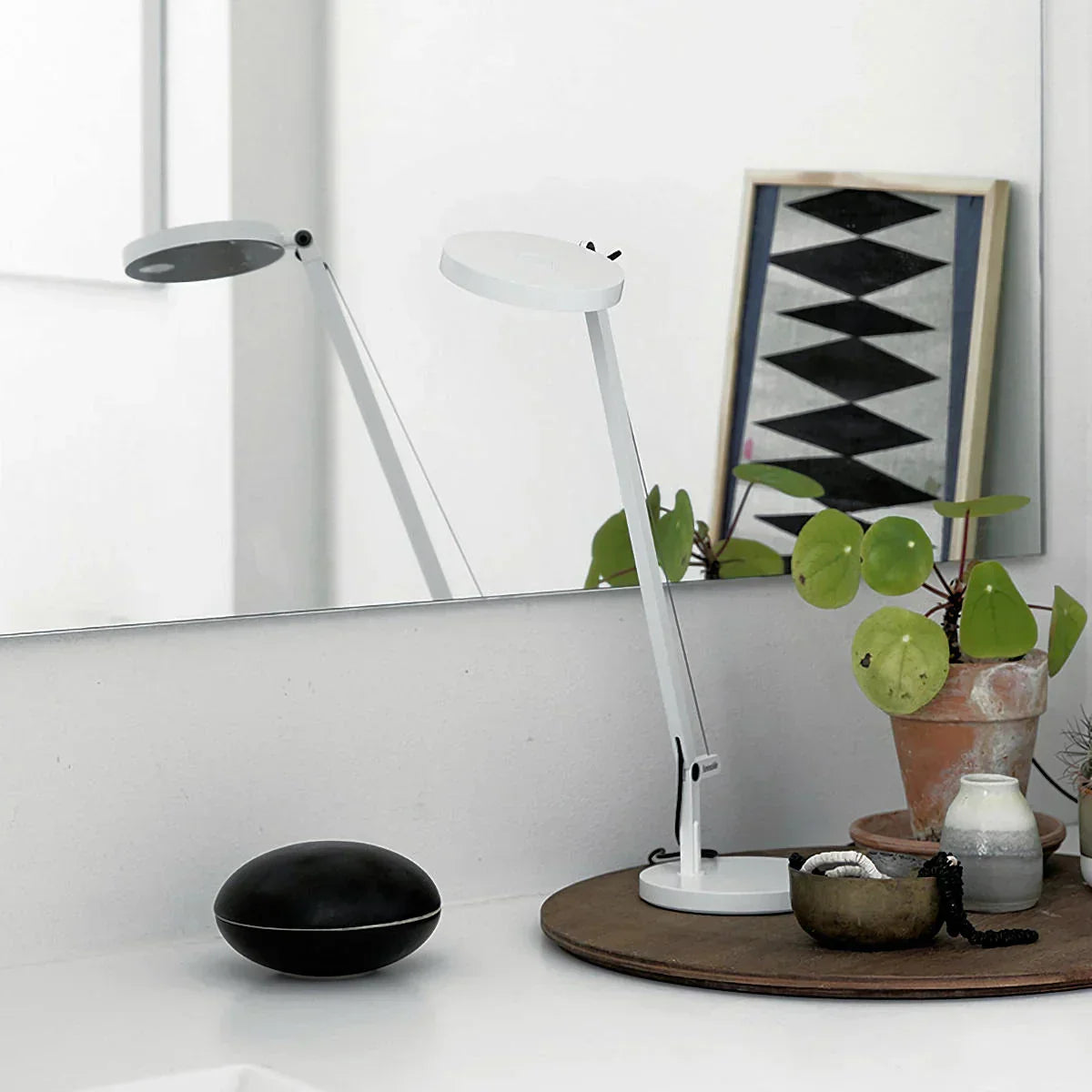 Demetra Single Arm Adjustable Reading Table Lamp, Anthracite, LED, Touch Dimmer, IP20