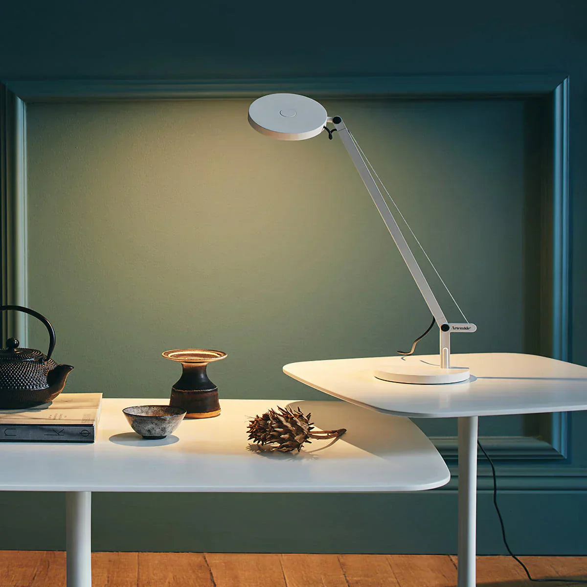 Demetra Single Arm Adjustable Reading Table Lamp, Anthracite, LED, Touch Dimmer, IP20