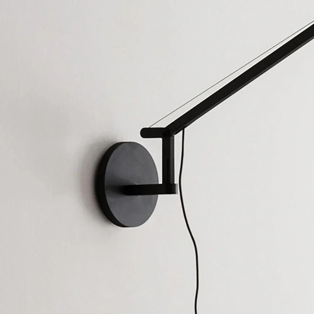 Demetra Single Arm Adjustable Reading Wall Light, Black, LED, Touch Dimmer, IP20