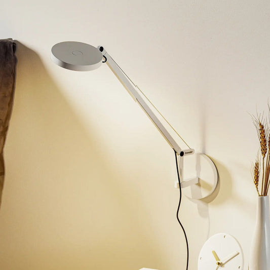 Demetra Single Arm Adjustable Reading Wall Light, White, LED, Touch Dimmer, IP20