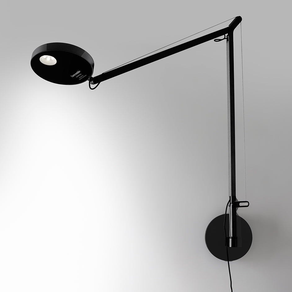 Demetra 2 Arm Adjustable Reading Wall Light, Black, LED, Touch Dimmer, IP20