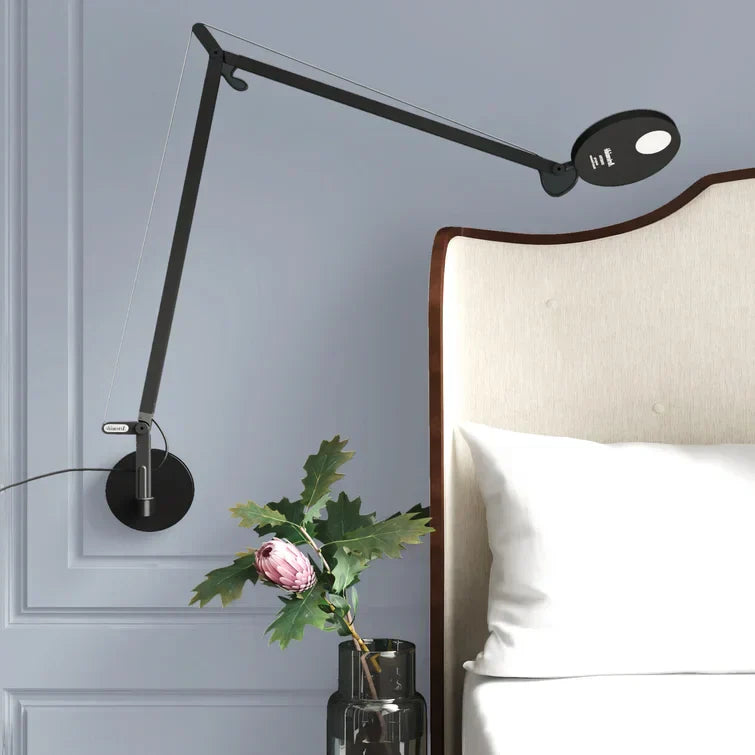Demetra 2 Arm Adjustable Reading Wall Light, White, LED, Touch Dimmer, IP20