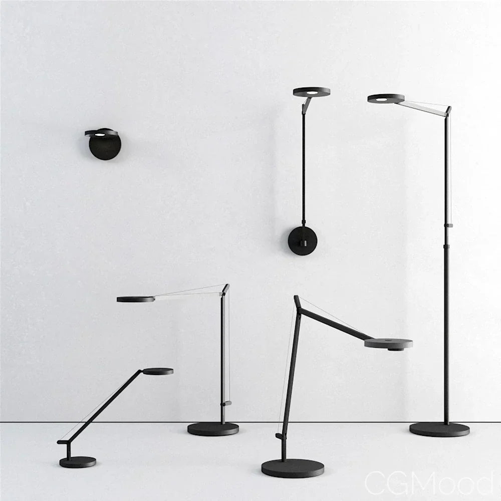 Demetra Single Arm Adjustable Reading Table Lamp, Black, LED, Touch Dimmer, IP20
