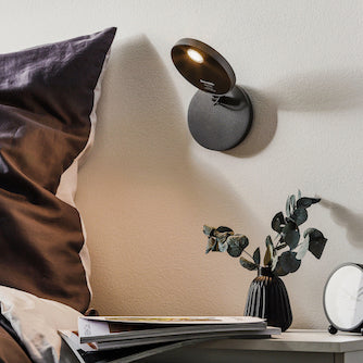 Demetra Adjustable Reading Wall Spot Light, Black, LED, On/Off, IP20