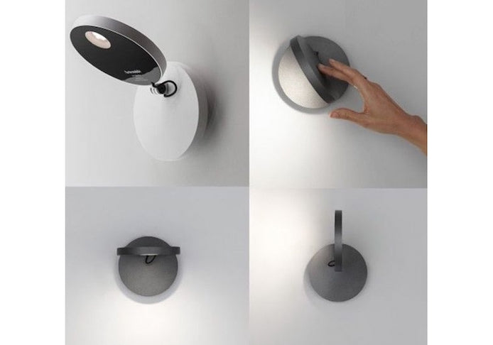Demetra Adjustable Reading Wall Spot Light, Black, LED, On/Off, IP20