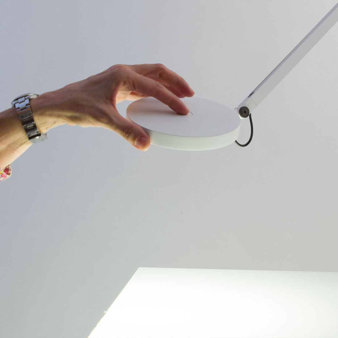 Demetra 2 Arm Adjustable Reading Wall Light, White, LED, Touch Dimmer, IP20