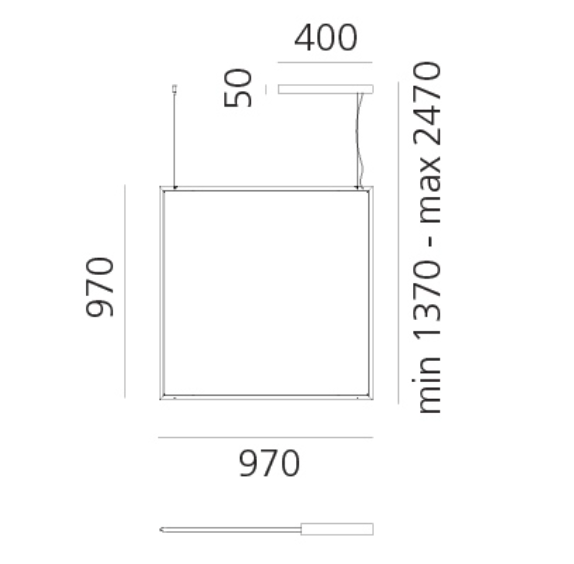 Discovery Pendant, Square, LED 3000K, Push and App Dim, IP20